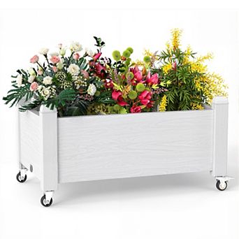 PATIOEASY Flowerpot with wheels and separable resin bed with legs suitable for balcony courtyard