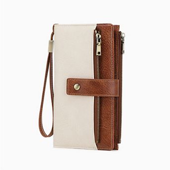 Women's Wallet,Blocking Solid Color Purse with Wrist Strap,for Daily Casual Formal Use