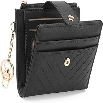 Women Bifold Wallet,Zipper Coin Pocket & Key Ring,Portable Purse for Shopping Travel Party Daily Use