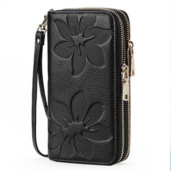 Women RFID Blocking Wallet,Detachable Strap Clutch Purse for Work Travel Daily Use