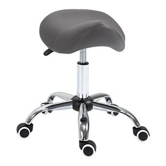 YIORTWO Ergonomic Rolling Saddle Stool PU Leather Hydraulic Spa Stool 300 lbs