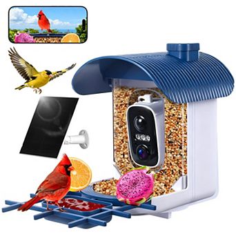 Solar bird feeder with camera, 2K HD live view, app-based bird identification, 2.4GHz Wi-Fi