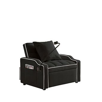 KWPZQEB 3 in 1 Convertible Single Sofa Chair with Adjustable Backrest & Phone Holder