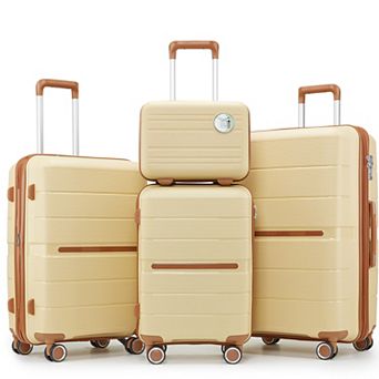 KWPZQEB 4 pc Lightweight Luggage Set, Expandable Suitcase with 14 Inch Cosmetic Case