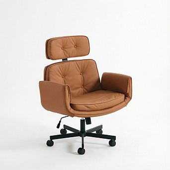 KWPZQEB Swivel Criss Cross Chair with Adjustable Armrests & Headrest for Home