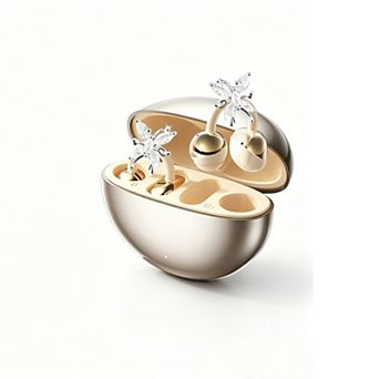 Jewelry-Style Clip-On Earphones With Detachable Sparkly Butterfly Earrings,For Sports And Fitness