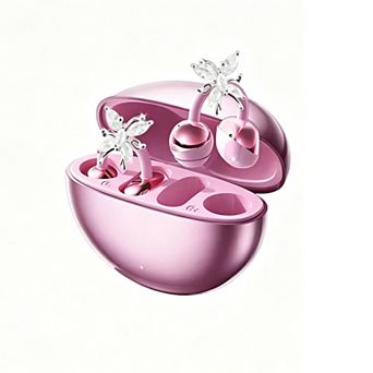 Jewelry-Style Clip-On Earphones With Detachable Sparkly Butterfly Earrings,For Sports And Fitness
