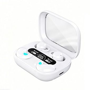 2-in-1 Dual Style Wireless Earbuds 2 Pairs in 1 Charging Case,Half In-Ear & In-Ear Headphones