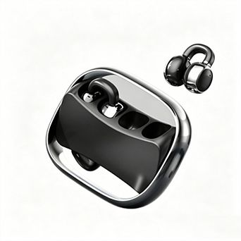 2 in 1 Clip on Open Ear Headphones Wireless Earbuds,Built in Mics Headset,Clear Calls Earphones