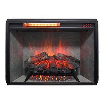 28" Infrared Electric Fireplace Insert, Touch Panel Decor Heater, 4 Colors and 5 Levels to Adjust