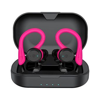 Wireless Open-Back Ear Hook Headphones with Microphone,Touch Control Sport Ear Buds Waterproof