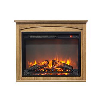 28" TV Media Entertainment Center With Electric Fireplace for Living Room or Bedroom