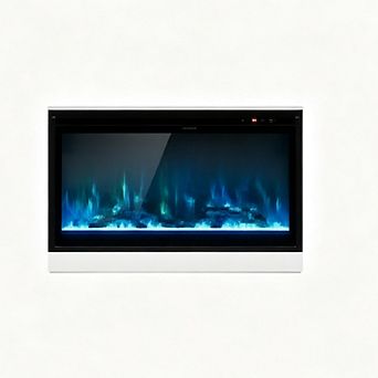 Electric Fireplace in-Wall Recessed with Remote Control and Adjustable Color and Brightness