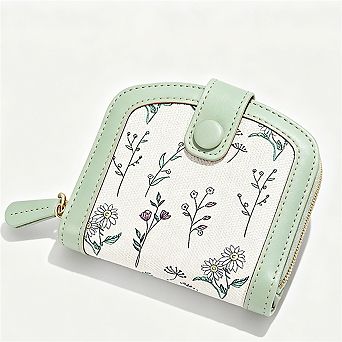 Cute Flower Wallet for Women - Kawaii Slim Mini Bifold with ID Window, Compact Fashionable Design