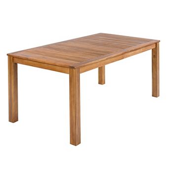 TOPMAX 67-Inch Rectangular Outdoor Wooden Dining Table for Patio or Garden