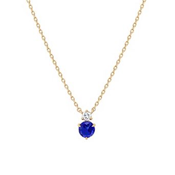 14k Gold Plated Deux Birthstone Necklace Personalized Trendy Gift Idea
