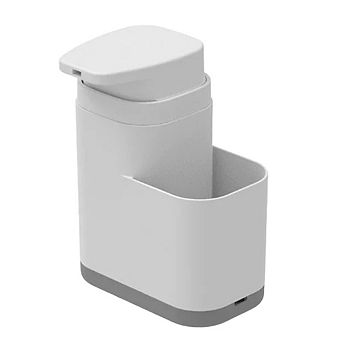 OU 19 oz Refillable Plastic Soap Dispenser with Sponge Holder & Removable Drip Tray for Kitchen Sink