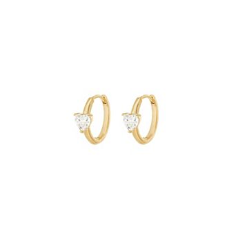 Sterling Silver 18k Gold Plated Annette Huggies Crystal Dainty