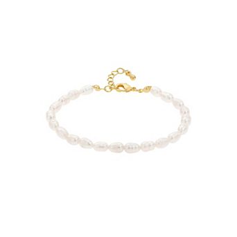 14k Gold Plated Memories Base Pearl Bracelet Dainty Minimalist Gift
