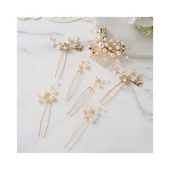 7 pc Bridal Rhinestone Hairpiece Set Wedding Prom Hair Accessories