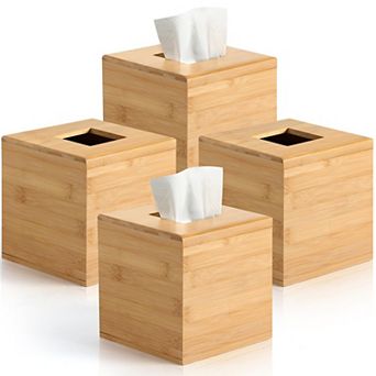 4-Pack Tissue Box Covers Decorative Multi Use Storage Holder