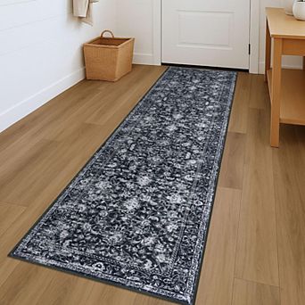 Washable Non Slip Low Pile Soft Machine Washable Hallway Runner Rug