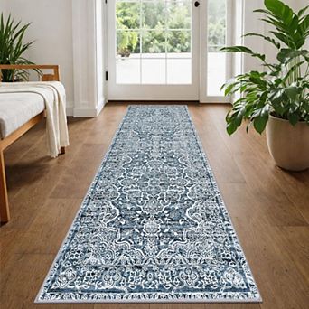 Washable Low Pile Runner Rug Non Slip Soft Durable Pet Kid Friendly Machine Washable