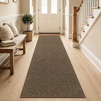 Washable Non Slip Hallway Runner Rug Stain Resistant Low Profile Easy Clean