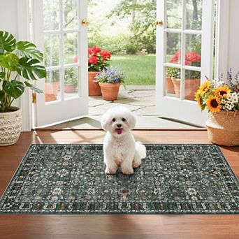 Washable Non Slip Hallway Runner Rug Low Pile Easy Clean Soft Flat Weave