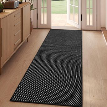 Boho Woven Hallway Runner Rug Non Slip Washable Chenille Kitchen Mat