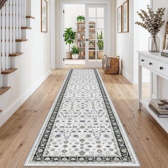 Washable Non Slip Runner Rug Soft Farmhouse Distressed Indoor Floor Mat
