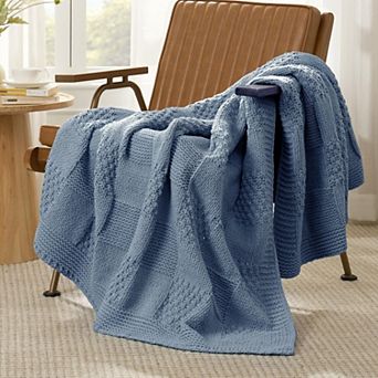 Ultra Soft Chenille Throw Blanket Cozy Breathable Chevron Decorative For Couch Bed