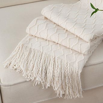 Soft Lightweight Knit Throw Blanket Boho Decor Warm Cozy All Season Use