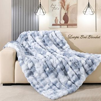 Soft Faux Bubble Blanket Cozy Warm Fluffy Home Decor Gift