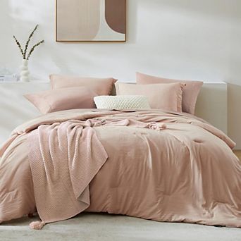 7 pc Soft Microfiber Bed In A Bag Bedding Set Minimalist Style