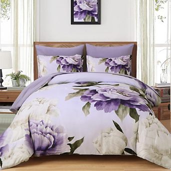 7 pc Soft Microfiber Floral Bed In A Bag Bedding Set All Season