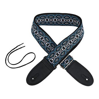 1 pc Embroidered Guitar Shoulder Strap, Comfort Adjustable Strap for Acoustic Electric Bass Guitar