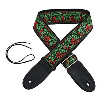 1 pc Embroidered Guitar Shoulder Strap, Comfort Adjustable Strap for Acoustic Electric Bass Guitar