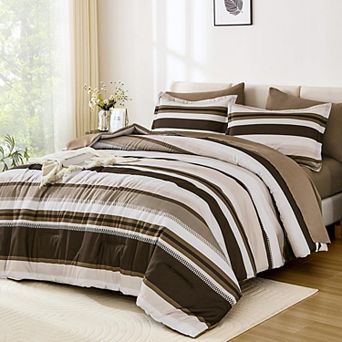 7 pc Striped Bed In A Bag Boho Bedding Set Lightweight All Season