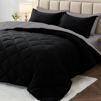 7 pc Reversible Bed In A Bag All Season Soft Breathable Bedding Set