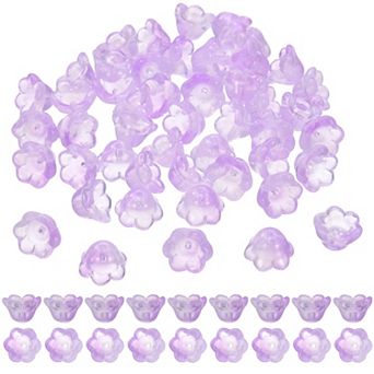 100 pc Glass Flower Beads for Jewelry Making Loose Bead Charm