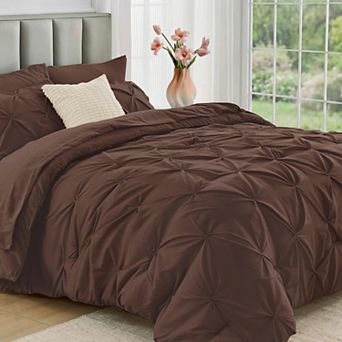 7 pc Pinch Pleated Microfiber Bed In A Bag All Season Bedding Set