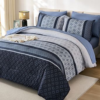 7 pc Striped Bed In A Bag Soft Microfiber Bedding Set