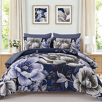 7 pc Floral Bedding Set Soft Microfiber All Season Bed In A Bag