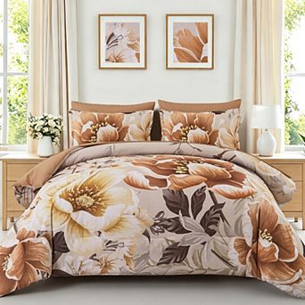 7 pc Floral Bed In A Bag Soft Microfiber All Season Bedding Set