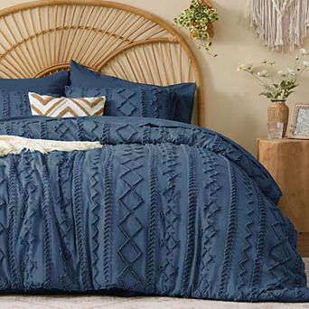 5 pc Boho Farmhouse Bed In A Bag Tufted All Season Bedding Set