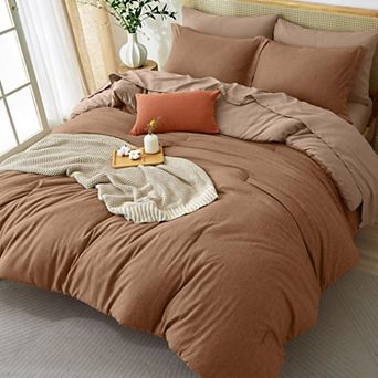 120 GSM High Density Faux Linen All Season Bed In A Bag Bedding Set