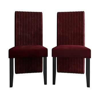 Black Wooden Dining Chair with Velvet Cover, Set of 2