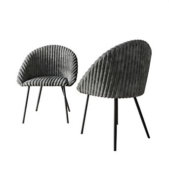 Black Metal Velvet Dining Chair, Set of 2