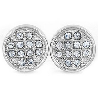 Micro Pave Crystal Circle Stud Earrings